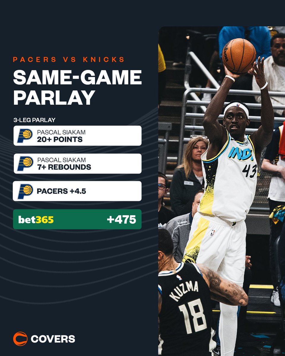 💰 Knicks vs Pacers Betting Hub 💰

✍️ NYK vs IND: covers.com/nba/pacers-vs-…
📊 Prop Picks: covers.com/nba/pacers-vs-…
🔥 Brunson Bets: covers.com/nba/jalen-brun…
🏀 Haliburton Bets: covers.com/nba/tyrese-hal…

⭐️ Bet now w/<a href="/bet365_us/">bet365 US</a>: covers.com/betting/sports…
