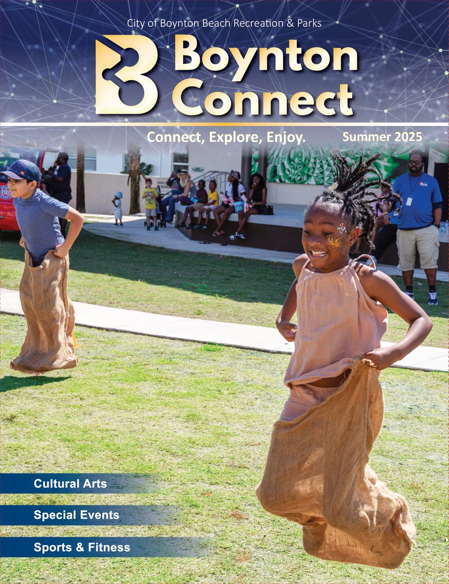 The Summer Edition of Boynton Connect is here! 🌴
Stay up to date on events, programs &amp; more happening around the City.
📬 Mailing list? Check your mailbox!
📍 Pick up a copy soon at City facilities &amp; local businesses.
