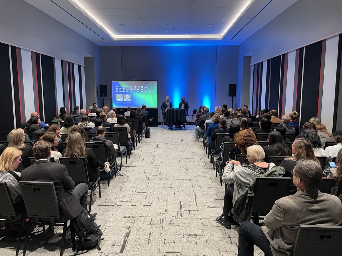 “Make sure AI works WITH you, and not BE you.”

It was a full house for “The Power of Metaskills: Creative Thinking &amp; Collaboration in the AI Era” fireside chat with Greg Hart and Blair Kelsie.

Inventures continues for the rest of the week! Come play our game over lunch!