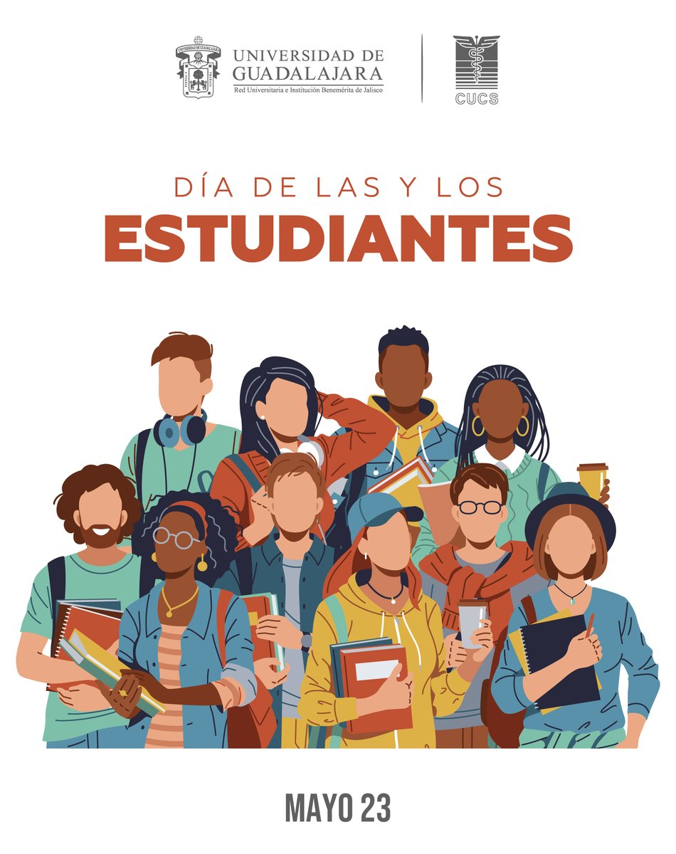OficialCUCS's tweet photo. Hoy 23 de mayo, #CUCSconmemora con alegría y orgullo el Día de las y los Estudiantes. 📚✨
Reconocemos su compromiso, dedicación y la pasión de quienes cada día se esfuerzan por aprender y superarse.
¡Feliz día a quienes nunca dejan de aprender! 🎓🌟 https://t.co/lH291TIHMt