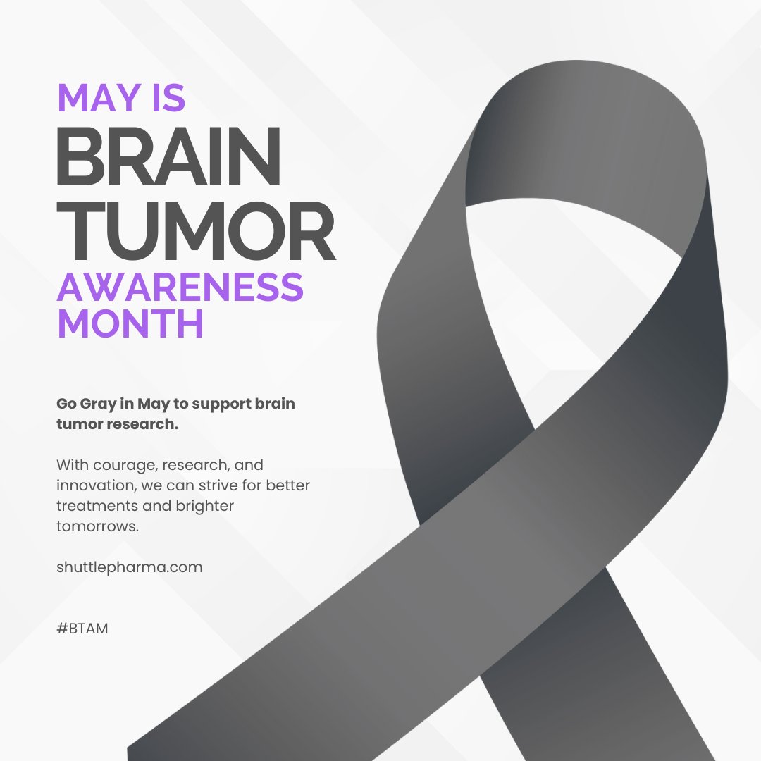 shuttlepharma's tweet photo. May is National Brain Tumor Awareness Month.

Raising awareness is critical to driving progress, advancing research, and supporting the patients and families impacted by this devastating disease.

Today, more than 500 clinical trials are underway to find better treatments for glioblastoma. At Shuttle Pharma, we are proud to be part of the effort to bring new options to patients and families.

Visit https://t.co/drinmvTBtq to learn about our innovative therapies and our fight to change the future of cancer treatment.

$SHPH #BTAM