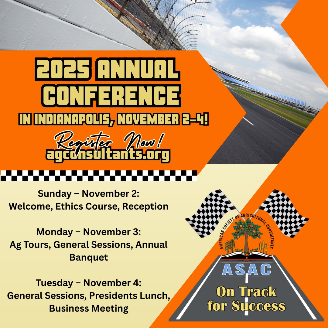 REGISTER NOW! The registration link for the 2025 ASAC Annual Conference is now available at agconsultants.org/2025_annual_co…. A summary of the program and speakers is listed there as well as links to the registration form and to hotel reservations.