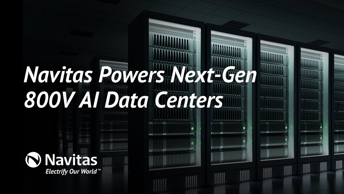 NavitasSemi's tweet image. .@NVIDIA selects #Navitas! NVIDIA collaborates with Navitas on their next-gen 800 V HVDC architecture to support 1 MW IT racks and beyond! 

Read today’s news, here: bit.ly/45jhwaG
 
$NVTS $NVDA #NVIDIA #Semiconductor #Technology #AI #DataCenter #Hyperscale #Computex