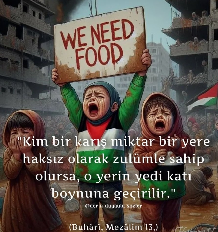 Zulme sessiz kalan, zulmü yapan gibidir." Hz. Muhammed (s.a.v.) 
#StopIsrael #StopIsrael #StopIsraeliGenocide #StopGazaGenocide‌NOW