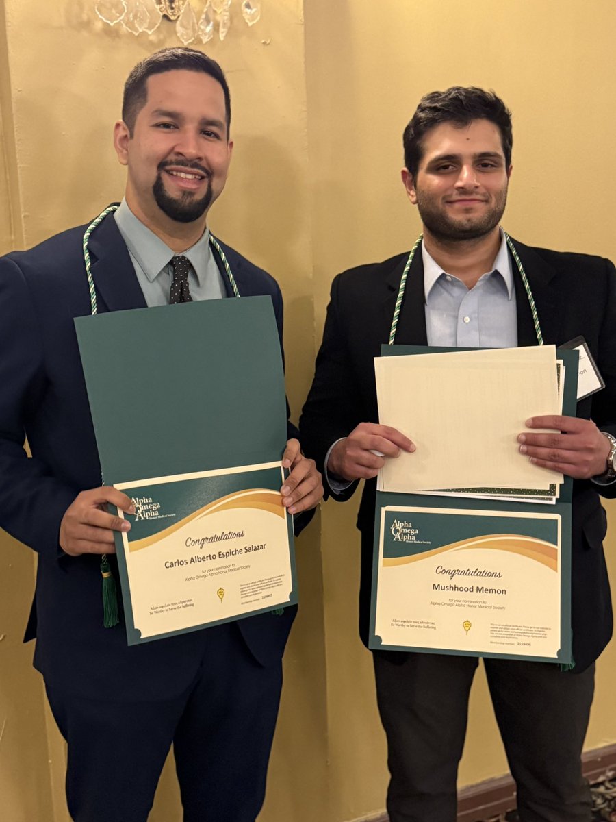 EspicheCarlos's tweet image. “Worthy to serve the suffering.” Honored to be inducted into Alpha Omega Alpha @cunymedaoa @CUNYMed XI Chapter. Grateful to share this with Dr. Mushhood Memon & to be in the same cohort as my mentor Dr. David Chong. Deeply thankful to all who’ve shaped this journey #MedTwitter