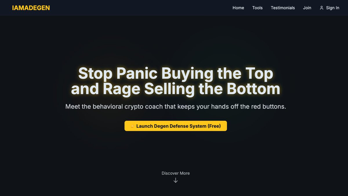 The gates are open. 🙃

Your brain is the enemy.

Your wallet is the victim.

Your entry pass? An email.

👉 iamadegen.com

Stop panic buying the top.

Start being less dumb.

Free to use. 🧠