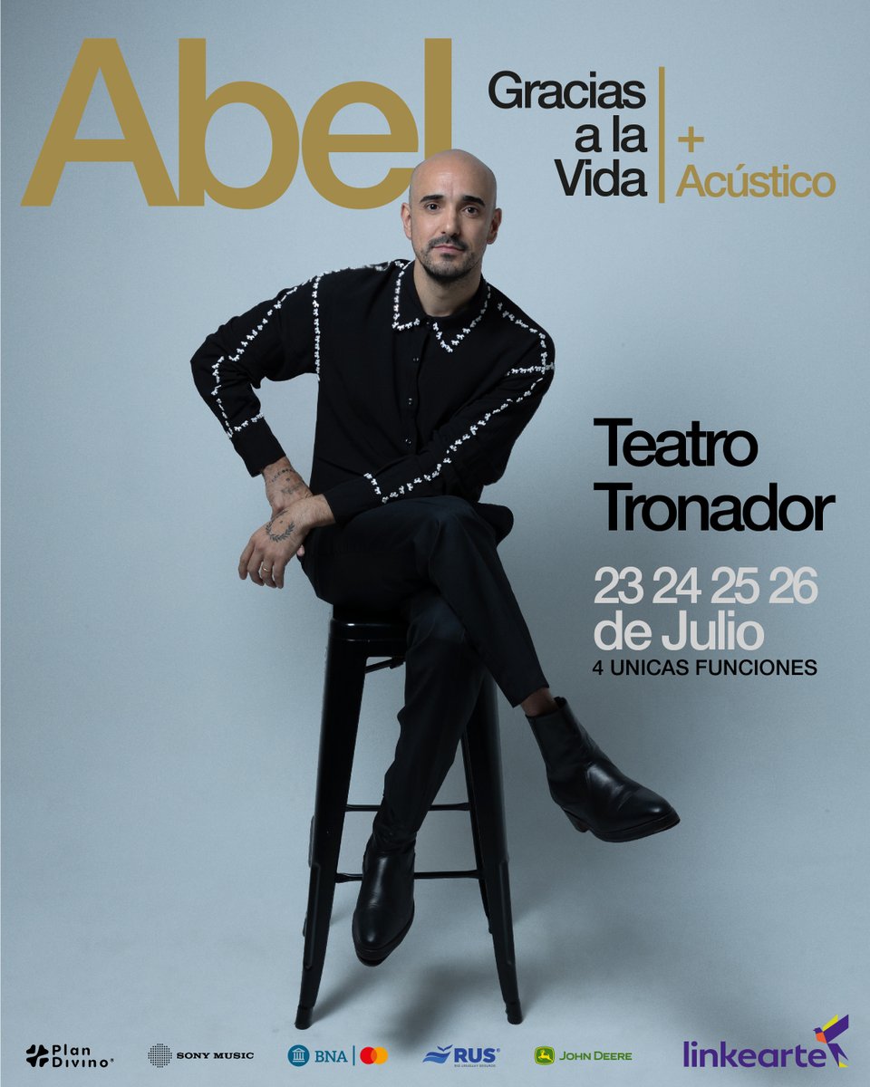 GRACIAS A LA VIDA + un repaso ACÚSTICO de canciones de todos estos años. 

Teatro Alvear de la Ciudad de Buenos Aires 
(10 funciones) 
del 29/07 al 02/08 + 05/08 al 09/08

Teatro Tronador de la Ciudad de Mar del Plata 
(4 únicas funciones) 
23-24-25-26 de Julio