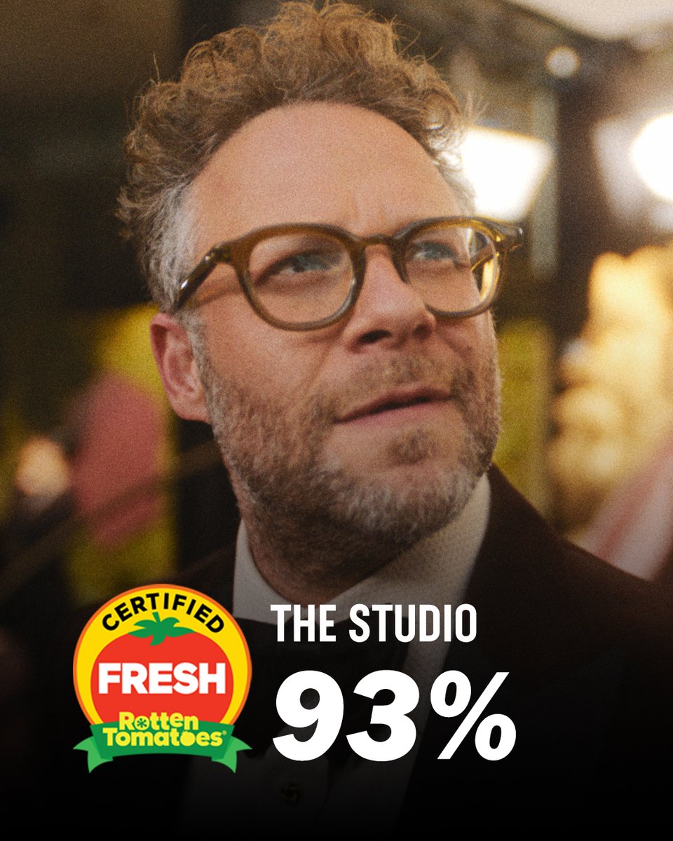 #TheStudio is Certified Fresh at 93% on Tomatometer, with 123 reviews: rottentomatoes.com/tv/the_studio/…