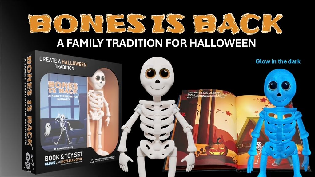 Glow-in-the-dark mischief incoming! 💀✨ Bones is Back—a 10.31-in. pose-able skeleton + signed picture book—turns October into a prank-a-day adventure. Limited 2025 sets live on Kickstarter now. Grab yours before they’re gone! 🎃🕸️ 👉 buff.ly/ZVYMgWf  #Halloween