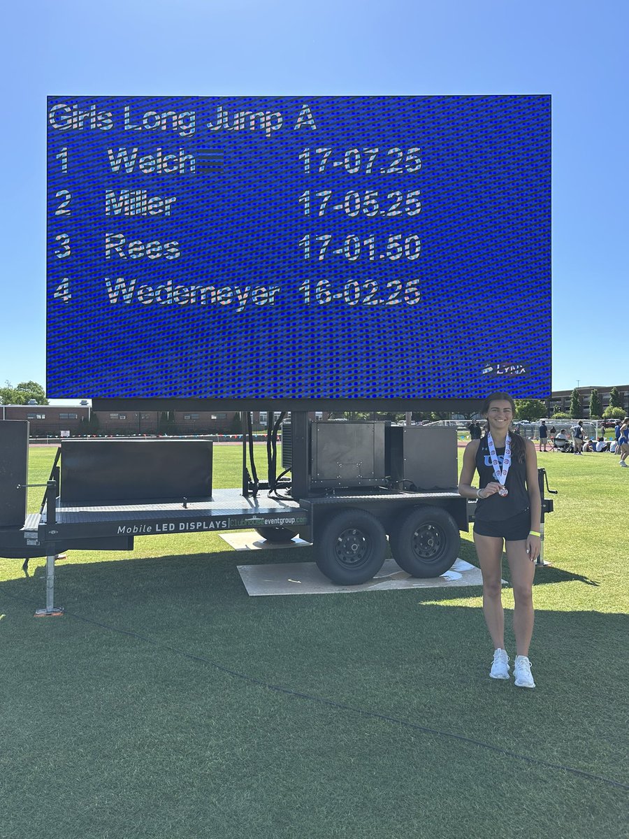 A great day to be a Bruin and #1 in the state in long jump!!! Olivia, great work!