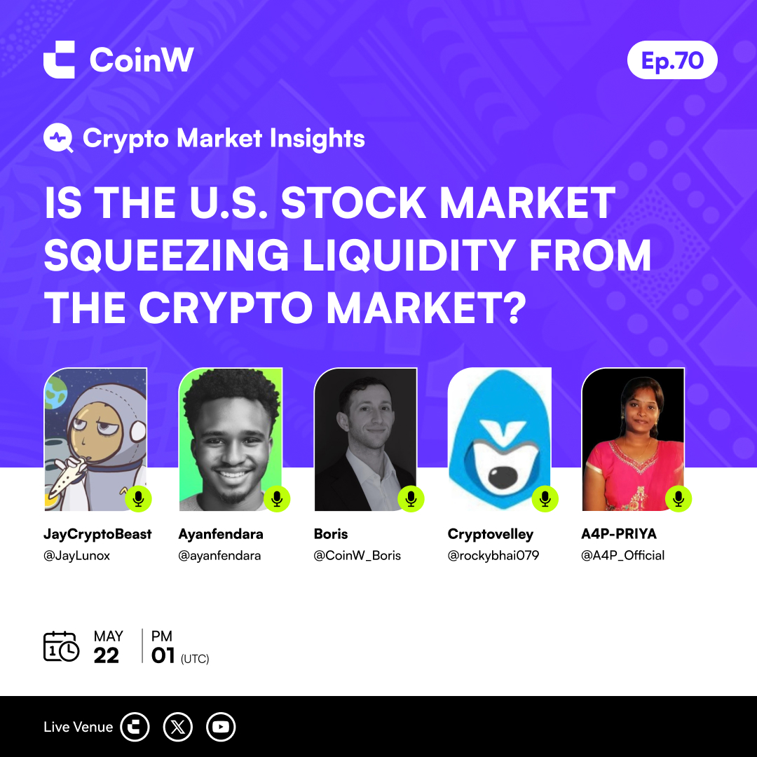 CoinW (@coinwofficial) on Twitter photo #CoinW #Crypto Market Insights (Ep.70)
โญ๏ธ Guests: <a href="/A4P_Official/">A4P-PRIYA</a>, <a href="/JayLunox/">JayTheCryptoBeast</a>, <a href="/ayanfendara/">AYANFENDARA#BH#YAI๐๐๐๐</a>, <a href="/CoinW_Boris/">CryptoKnight</a>, <a href="/rockybhai079/">Rocky Bhai</a>
๐
May 22, 1 PM UTC
Drop your UID here (bit.ly/3GYtNHJ) during the stream. $50 bonus for 3 winners!
โ
YouTube Live: bit.ly/434ZqI6 #CoinW #Crypto Market Insights (Ep.70)
โญ๏ธ Guests: <a href="/A4P_Official/">A4P-PRIYA</a>, <a href="/JayLunox/">JayTheCryptoBeast</a>, <a href="/ayanfendara/">AYANFENDARA#BH#YAI๐๐๐๐</a>, <a href="/CoinW_Boris/">CryptoKnight</a>, <a href="/rockybhai079/">Rocky Bhai</a>
๐
May 22, 1 PM UTC
Drop your UID here (bit.ly/3GYtNHJ) during the stream. $50 bonus for 3 winners!
โ
YouTube Live: bit.ly/434ZqI6