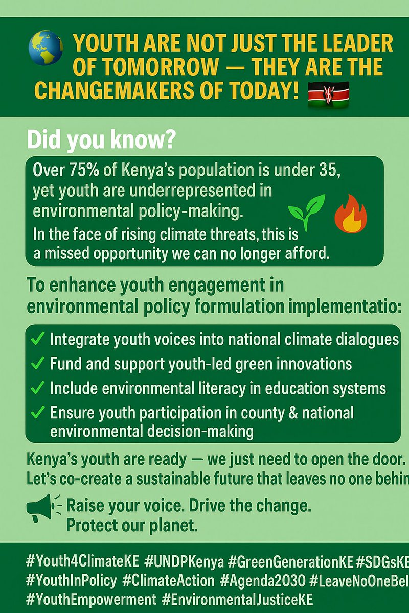 basigwadaniel's tweet photo. #Youth4ClimateKE #UNDPKenya #GreenGenerationKE #SDGsKE #YouthInPolicy #ClimateAction #Agenda2030 #LeaveNoOneBehind #YouthEmpowerment #EnvironmentalJusticeKE https://t.co/DmHFPe0jnd