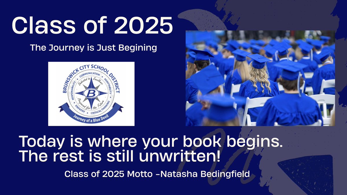 Commencement Update:
Saturday 5/24 11:00 am Brunswick Auto Mart Stadium
Seniors report at 9:30-9:45 am front West Entrance, for pictures and line up! 
Gates Open at 10:00 am for families 
Limited parking, please carpool!