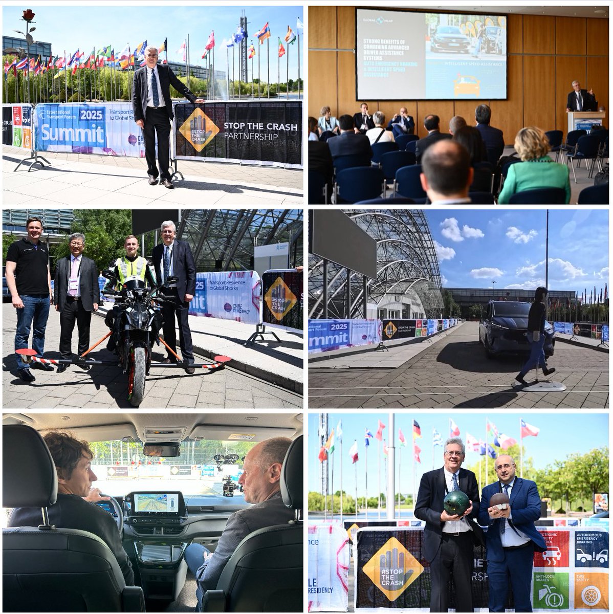 DavidDjward's tweet image. Great opening day at #ITF25 in Leipzig with strong focus on vehicle safety priorities highlighting #StopTheCrash technologies auto emergency braking &amp;amp; motorcycle anti-lock brakes. Pleased to welcome @ITF_Forum Ministers &amp;amp; delegates @GlobalNCAP safety demonstrations &amp;amp; side event.