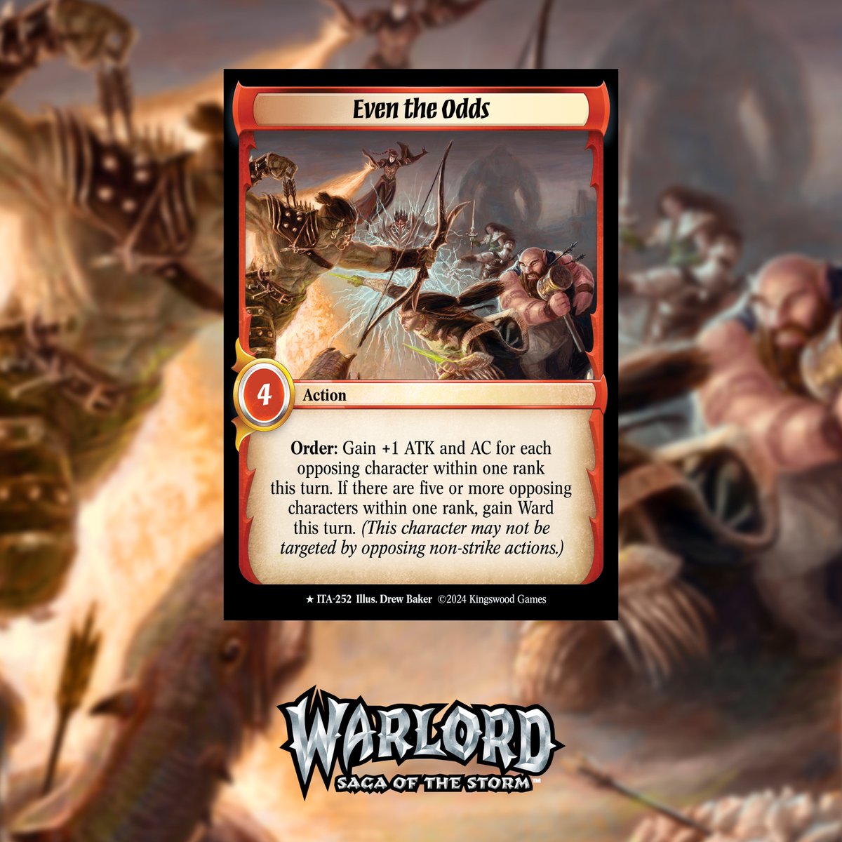 WarlordCCG's tweet photo. There's no promise of equal footing on the battlefield. Sometimes reaching inside yourself for a strength you didn't know you had is the only way forward.

#ITAspoiler #warlordccg 🟰 https://t.co/GrcfCvEBcO