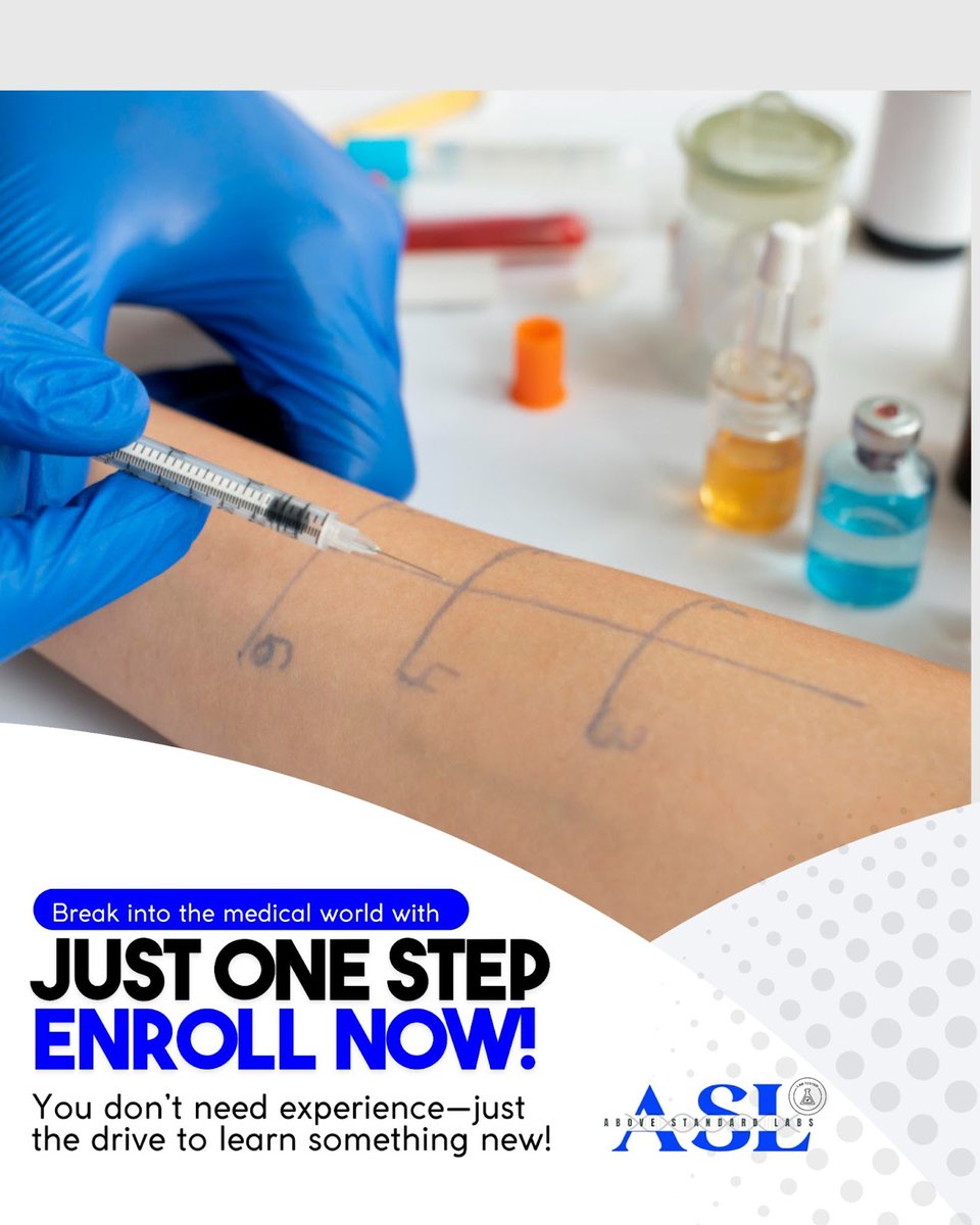 You don’t need experience—just the drive to learn something new!

Our Phlebotomy class is perfect if you're looking for a hands-on career change.

Click the link to sign up and get started today!
👉 form.jotform.com/250605871786062
.
#PhlebotomyLife #MedicalField #SkillBuilding