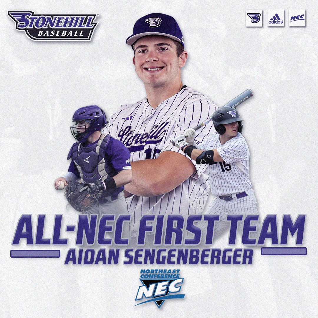 GoStonehill's tweet photo. @StonehillBASE @necbaseball Can't forget the rest of the award winners... 🏆

@StonehillBASE added 4⃣ more Skyhawks to the @necbaseball All-Conference list, including 3⃣ on the First Team and 1⃣ on the Second Team 🤩

📰 https://t.co/FOJdidt7Da

#GoHill | #NECBASE https://t.co/762owcWSTu