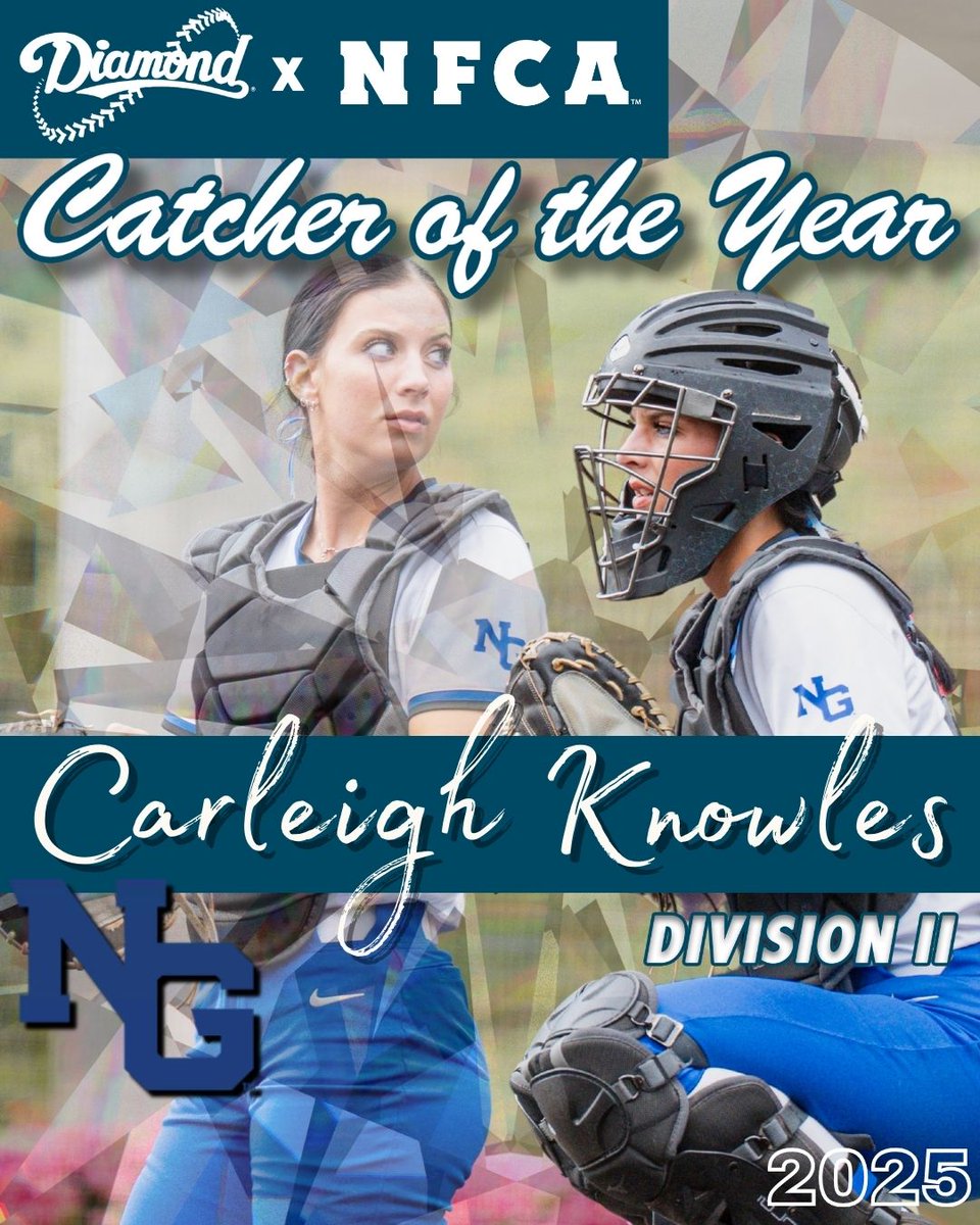National Fastpitch Coaches Association (@nfcaorg) on Twitter photo 🚨 AWARDS ALERT: Congratulations to the 2025
<a href="/DiamondSportsCo/">Diamond Sports</a> / NFCA NCAA DII Catcher of the Year, <a href="/UNGSoftball/">UNG Softball</a>'s Carleigh Knowles! 🥎
🔗bit.ly/43EE6t7 🚨 AWARDS ALERT: Congratulations to the 2025
<a href="/DiamondSportsCo/">Diamond Sports</a> / NFCA NCAA DII Catcher of the Year, <a href="/UNGSoftball/">UNG Softball</a>'s Carleigh Knowles! 🥎
🔗bit.ly/43EE6t7
