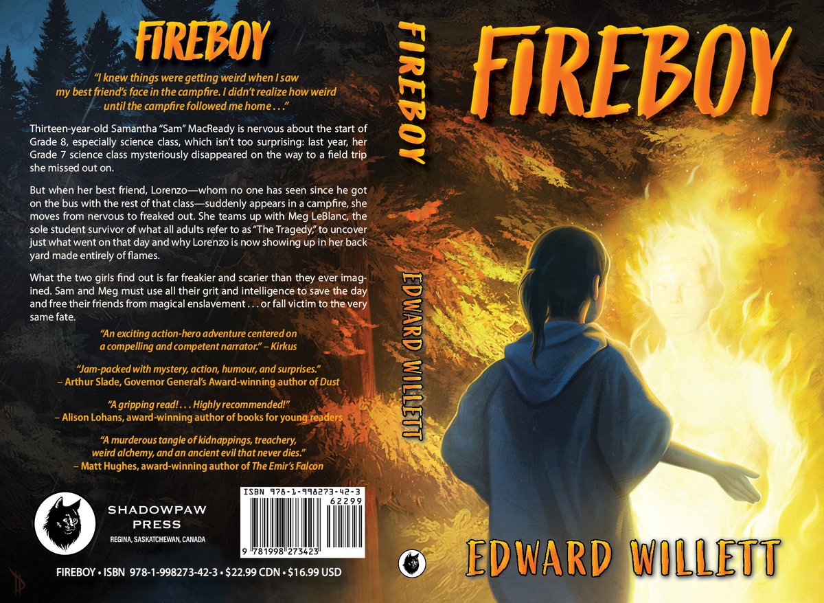 Full cover for my upcoming middle-grade/young YA modern-day fantasy novel FIREBOY (<a href="/ShadowpawPress/">Shadowpaw Press</a>). Available everywhere June 24!