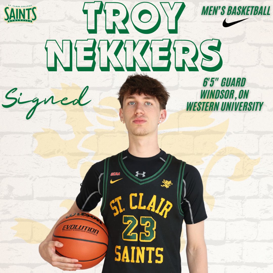 Saints Athletics (@stclairsaints1) on Twitter photo The <a href="/stclairsaints1/">Saints Athletics</a> Men’s Basketball backcourt just got bigger and better in 2025-26 with the addition of 6’5” transfer guard Troy Nekkers (Windsor, ON/Kennedy) saintsathletics.ca/sports/mbkb/20… The <a href="/stclairsaints1/">Saints Athletics</a> Men’s Basketball backcourt just got bigger and better in 2025-26 with the addition of 6’5” transfer guard Troy Nekkers (Windsor, ON/Kennedy) saintsathletics.ca/sports/mbkb/20…