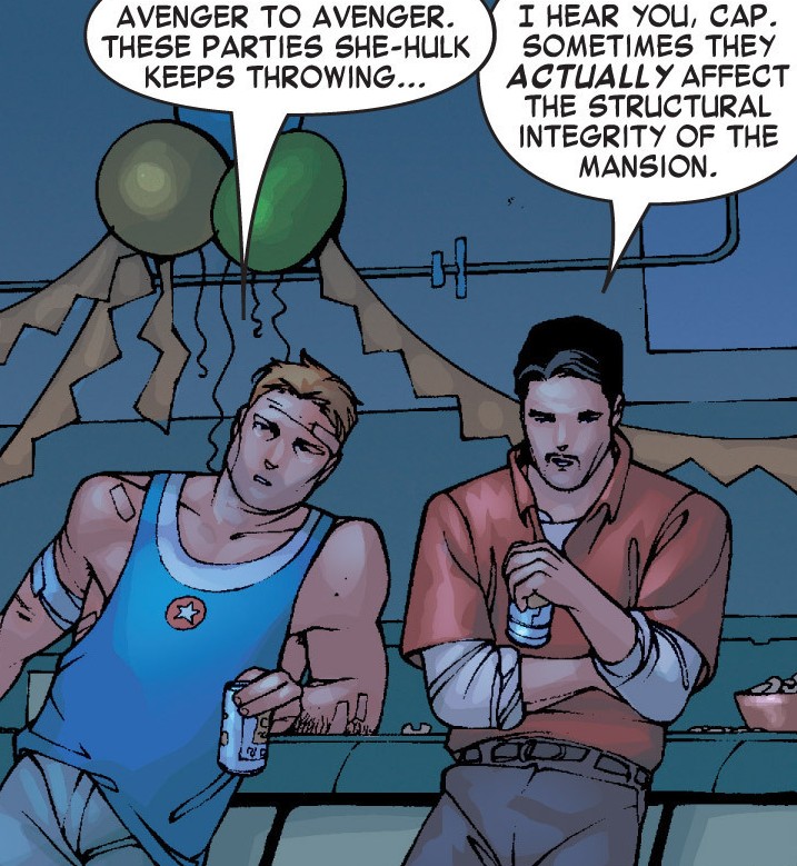 stonyarchive's tweet image. “We need to talk.”

“Steve to Tony or Captain America to Iron Man?”

She-Hulk vol 1 #1