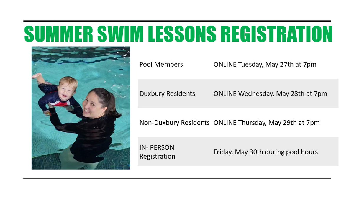 Summer Swim Lesson Registration Opens Next Week!
anc.apm.activecommunities.com/duxburyrecreat…