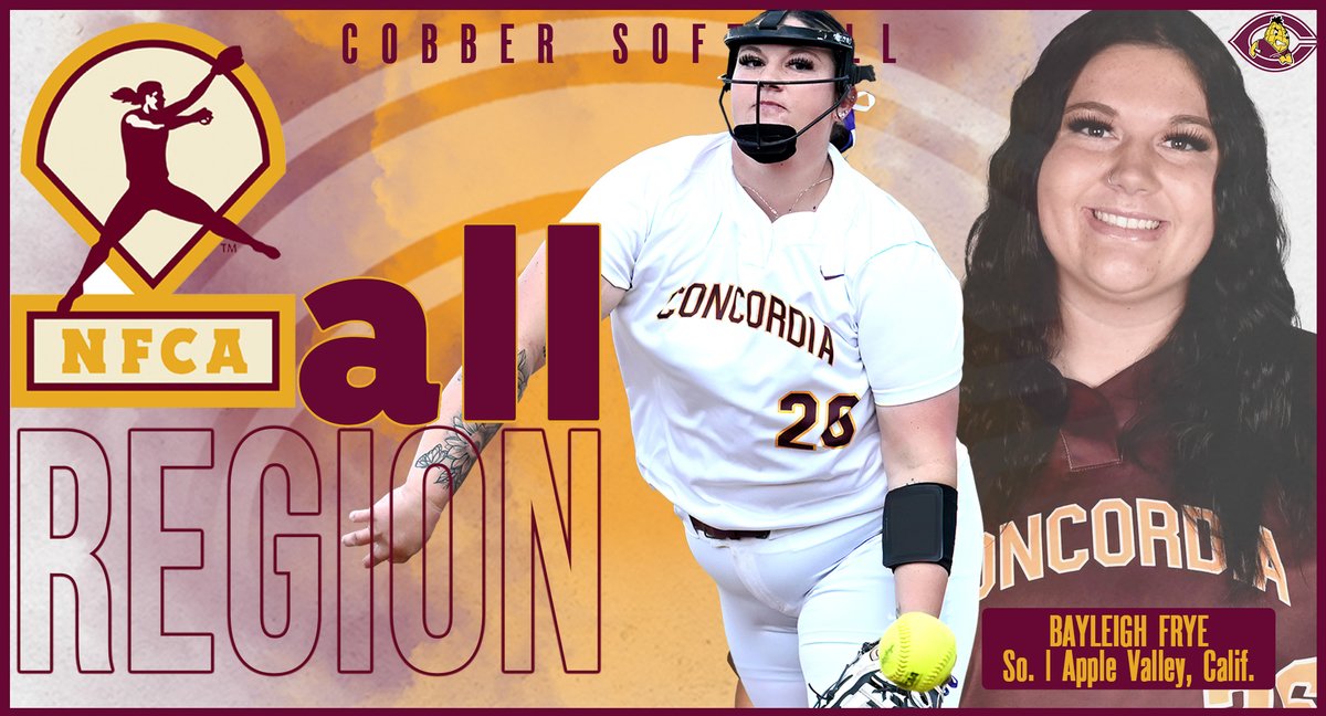 Cobber Athletics (@cobbersid) on Twitter photo ๐๐๐-๐ฅ๐๐๐๐ข๐ก ๐๐ช๐๐ฅ๐ ๐ช๐๐ก๐ก๐๐ฅ!
CORNGRATS to Bayleigh Frye, who became the 5th player in Cobber softball history to receive NFCA All-Region honors. She led the MIAC in ERA & was 2nd in strikeouts during the 2025 season.
๐๐๐ง๐๐๐๐ฆ---> tinyurl.com/5hepbre2 ๐๐๐-๐ฅ๐๐๐๐ข๐ก ๐๐ช๐๐ฅ๐ ๐ช๐๐ก๐ก๐๐ฅ!
CORNGRATS to Bayleigh Frye, who became the 5th player in Cobber softball history to receive NFCA All-Region honors. She led the MIAC in ERA & was 2nd in strikeouts during the 2025 season.
๐๐๐ง๐๐๐๐ฆ---> tinyurl.com/5hepbre2