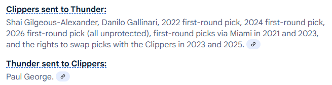 Not only do the Clippers not have NBA MVP Shai Gilgeous-Alexander...they dont even have Paul George anymore...but gave up all this in that trade...