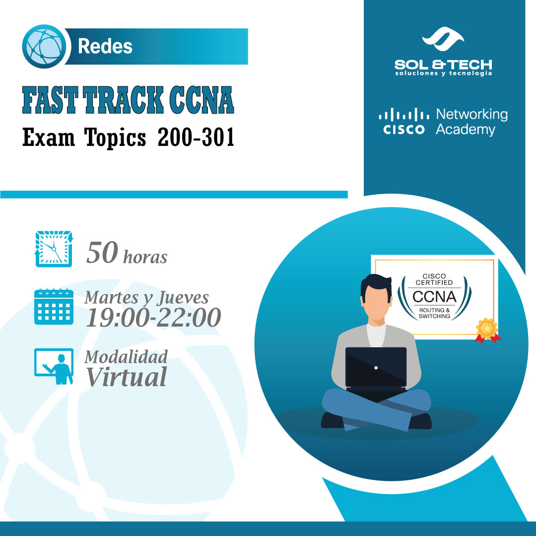 SolytechCisco's tweet image. Conviértete en el profesional de redes que las empresas buscan: prepárate para el CCNA y acelera tu carrera en tecnología.

📆 Horario: Martes y Jueves 19:00-22:00
📆 Fecha de inicio: 17 de Junio

#CCNA #SOLYTECH #FASTTRACK