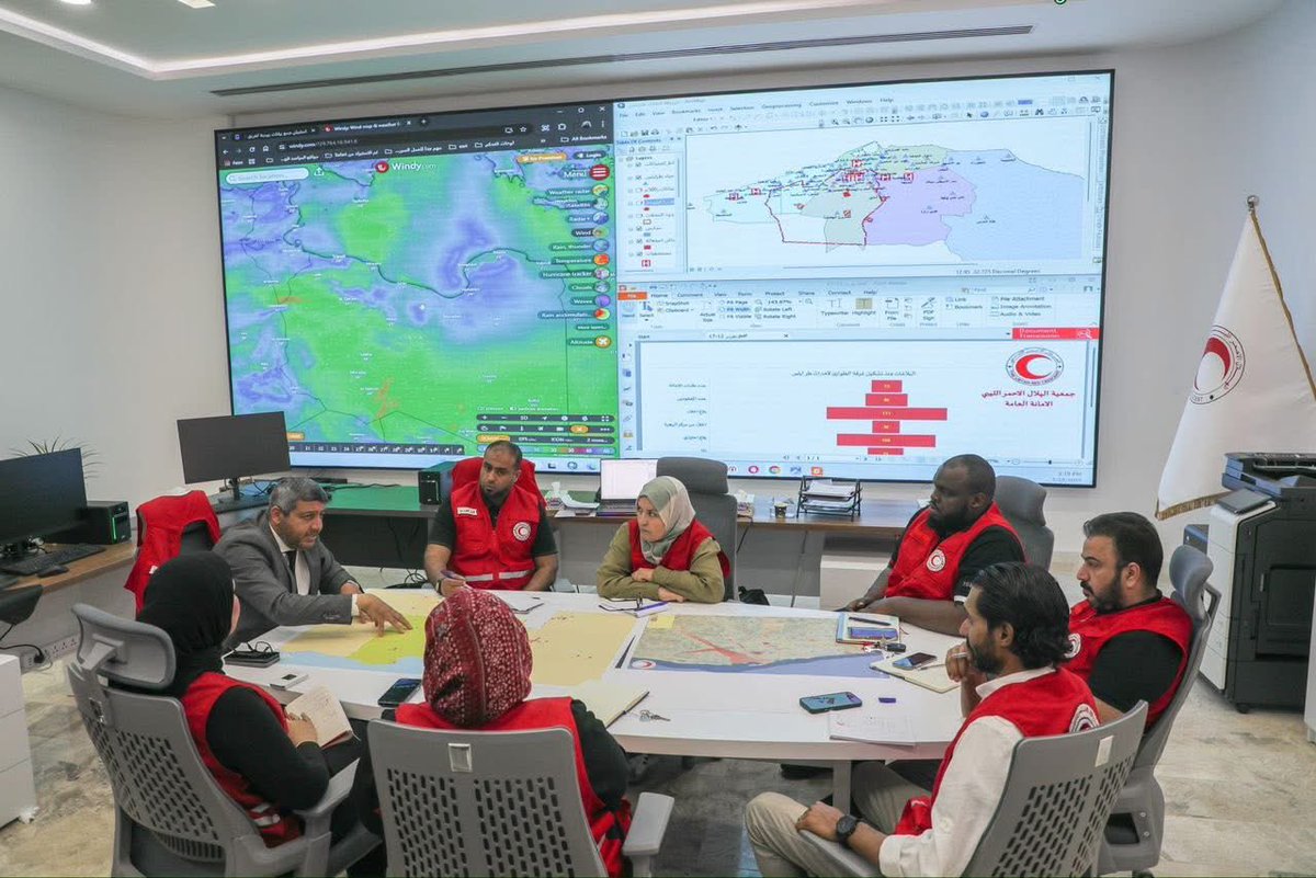 HadidRad's tweet image. 🌟 Big thanks to the Libyan Red Crescent for their dedication in times of crisis!. Activation of #LRCS EOC showcase NS localized response commitment. LRCS is making a remarkable achievements towards efficient humanitarian system and new architecture in Libya. #LRCS #IFRC