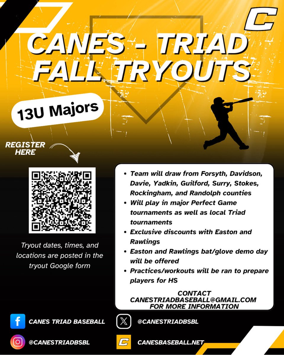 Carolina Rockies Youth Travel Baseball (@crockiesbsbl) on Twitter photo Due to so much interest, the Canes Triad will be offering a 13U Majors team this Fall! We are so excited about growing our program and competing at the highest level next Fall and Spring! <a href="/YouthCanes/">CanesYouth</a> <a href="/TheCanesBB/">Canes Baseball</a> Due to so much interest, the Canes Triad will be offering a 13U Majors team this Fall! We are so excited about growing our program and competing at the highest level next Fall and Spring! <a href="/YouthCanes/">CanesYouth</a> <a href="/TheCanesBB/">Canes Baseball</a>