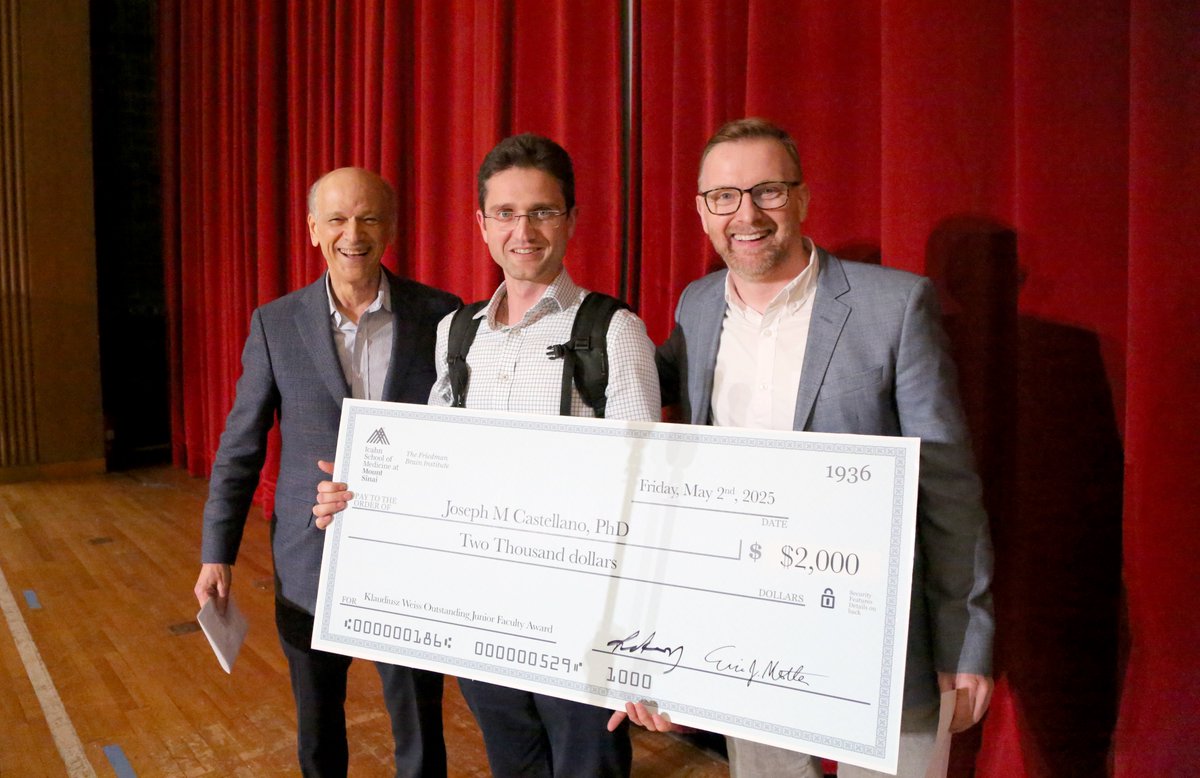 Friedman Brain Institute (@sinaibrain) on Twitter photo Congratulations to <a href="/JM_Castell/">Joseph Castellano</a> & <a href="/JoelWBlanchard1/">Joel W. Blanchard</a> for being awarded the Klaudiusz Weiss Outstanding Junior Faculty Award at the 17th Annual Friedman Brain Institute Neuroscience Retreat! Here, <a href="/EricJNestler/">Eric J. Nestler, MD, PhD</a> & <a href="/PaulKennyPhD/">Paul Kenny, PhD</a> present the award (Joel was not available to accept his). Congratulations to <a href="/JM_Castell/">Joseph Castellano</a> & <a href="/JoelWBlanchard1/">Joel W. Blanchard</a> for being awarded the Klaudiusz Weiss Outstanding Junior Faculty Award at the 17th Annual Friedman Brain Institute Neuroscience Retreat! Here, <a href="/EricJNestler/">Eric J. Nestler, MD, PhD</a> & <a href="/PaulKennyPhD/">Paul Kenny, PhD</a> present the award (Joel was not available to accept his).