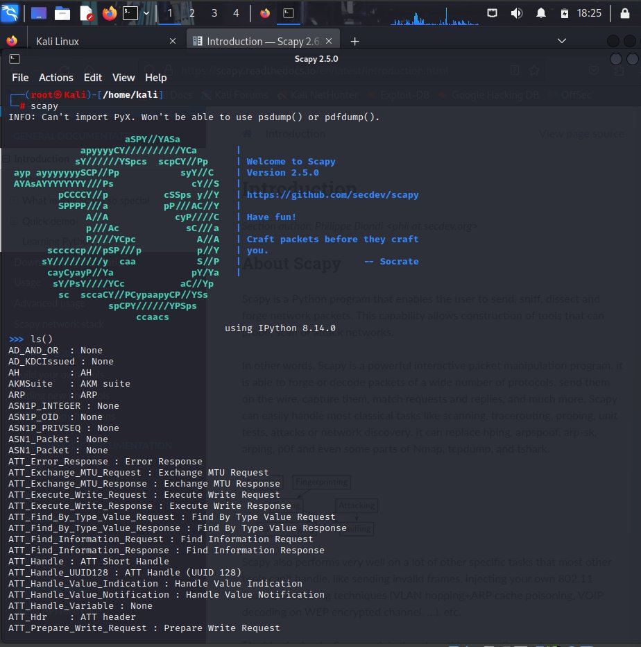 CYFHER_LEXX's tweet photo. Day 25: Lab- Packet Crafting with Scapy
Scapy is more than a Python tool, itโs a hackerโs playground for crafting, sniffing, dissecting & manipulating packets.
Hereโs what I did:๐
#CyberSecurity #EthicalHacking #Scapy https://t.co/cZzu6bRr9n