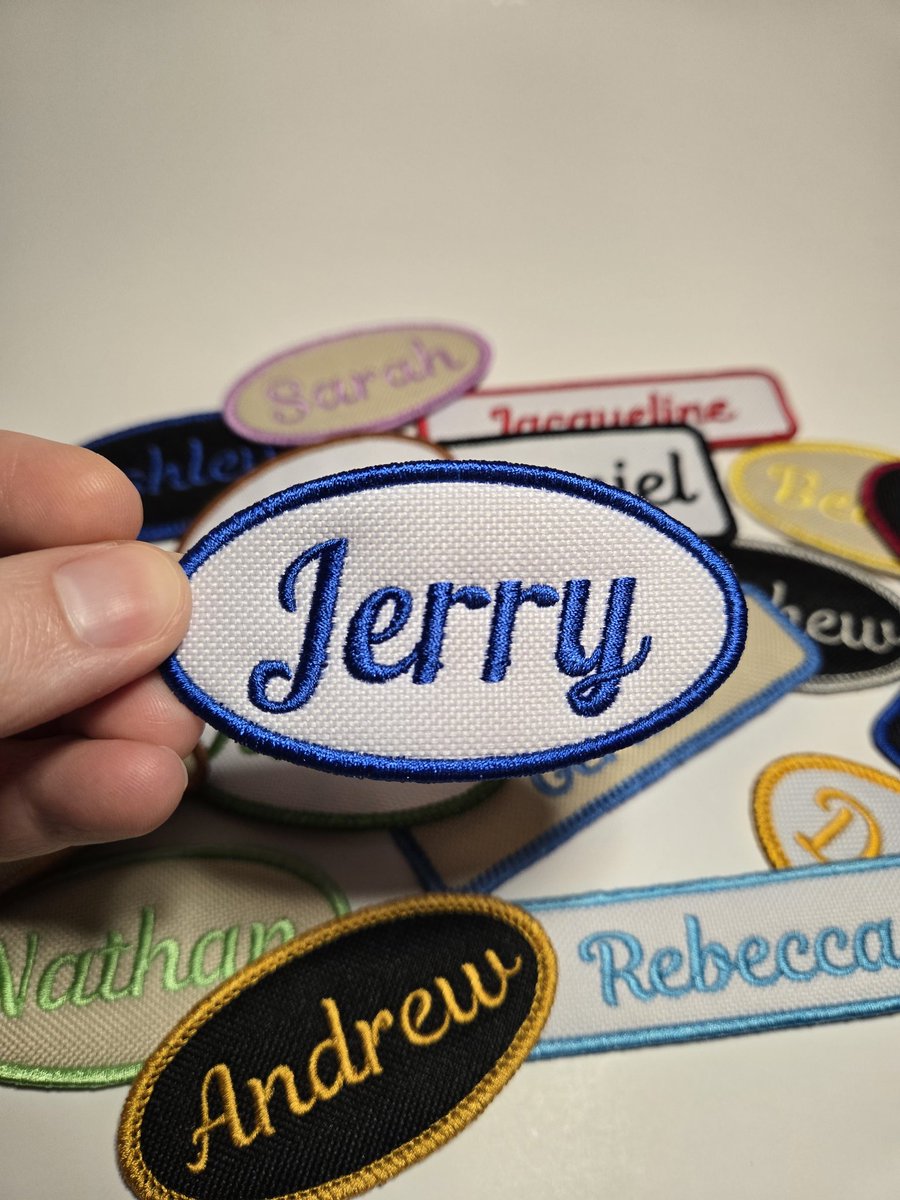 NostalgiaNm's tweet photo. Name patches are cool, huh?
#patch #patches #name #nametag #crafts #machineembroidery #diy #diyproject https://t.co/BybAYuDeNj