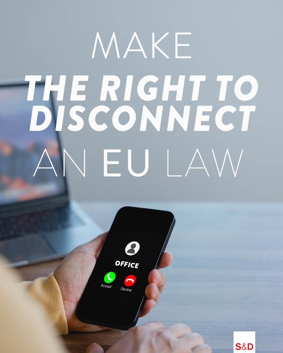 S&D Group (@theprogressives) on Twitter photo Europe is facing a mental health pandemic.
With the digital revolution, switching off after working hours is becoming increasingly difficult.
That’s why we urge the EU Commission: no more delays.
Enshrine the right to disconnect into EU law.
<a href="/alexagiussaliba/">Alex Agius Saliba</a> Europe is facing a mental health pandemic.
With the digital revolution, switching off after working hours is becoming increasingly difficult.
That’s why we urge the EU Commission: no more delays.
Enshrine the right to disconnect into EU law.
<a href="/alexagiussaliba/">Alex Agius Saliba</a>
