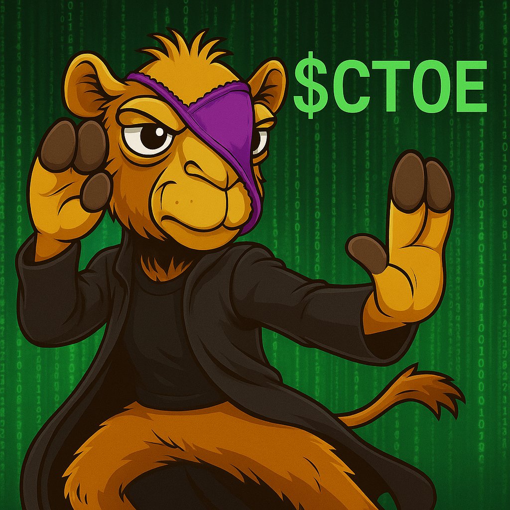 CamelToekenSol's tweet photo. Betcha didn't think Camel Toe ( $CTOE ) would help you escape the Matrix! 🐪 

#makecameltoegreatagain 
#Solana
#Cameltoe https://t.co/SRCmswLAjQ