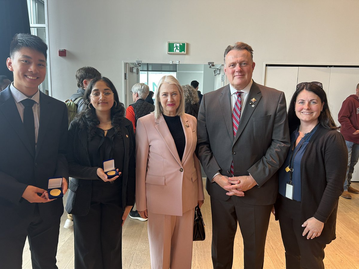 Congratulations, Neil Wang and Titiksha Dogra, Halifax West recipients of the Lieutenant Governor medals.