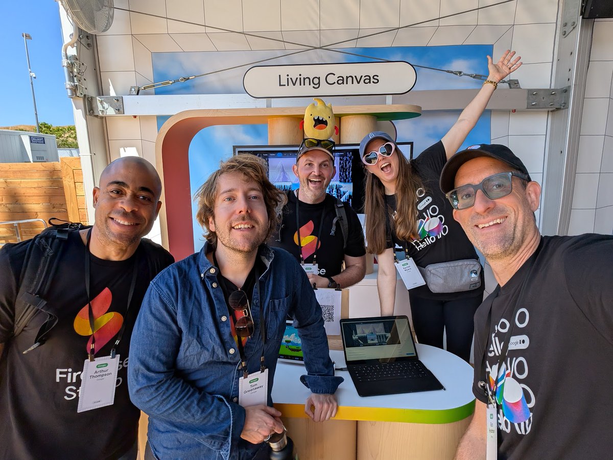 Firebase's tweet image. Spotted: Sparky at #GoogleIO getting in on the action! 

Give us a shout if you spot him IRL 👋