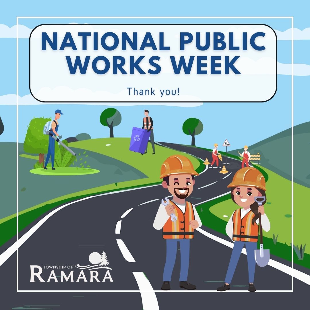 🌳🚛🛣️ Happy National Public Works Week! 🌳🚛🛣️

This week, we celebrate the dedicated staff who help keep Ramara running smoothly — from maintaining our roads, parks, trails, and beaches, to ensuring safe water systems and beyond. 🙌 Thank you to our incredible team! #NPWW