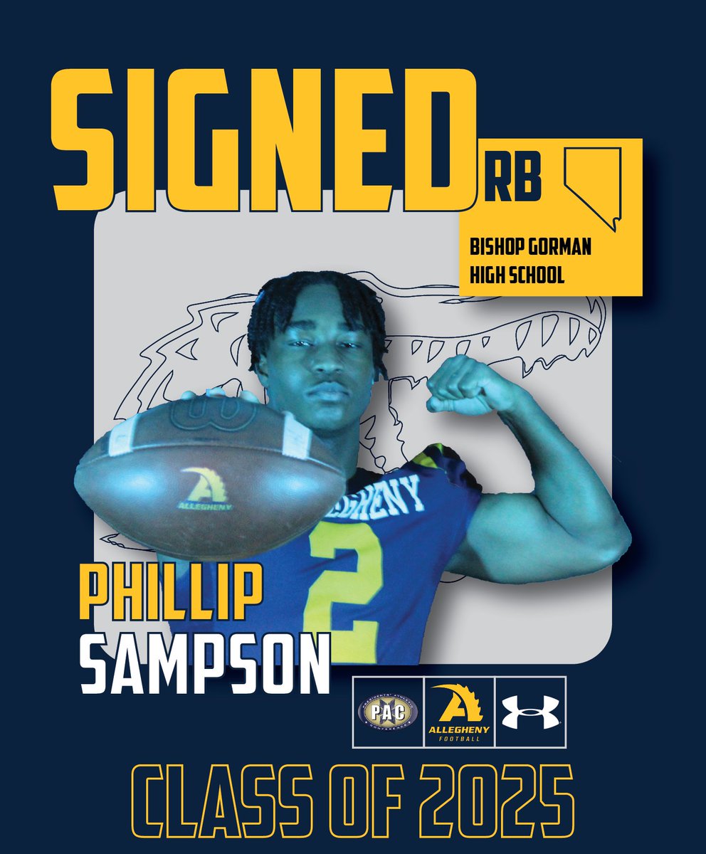 Allegheny Football (@alleghenyfb) on Twitter photo Phillip Sampson ( <a href="/PhillipSampson_/">Phillip Sampson</a> )
Running Back
Bishop Gorman High School | Nevada
#GoGators π Phillip Sampson ( <a href="/PhillipSampson_/">Phillip Sampson</a> )
Running Back
Bishop Gorman High School | Nevada
#GoGators π