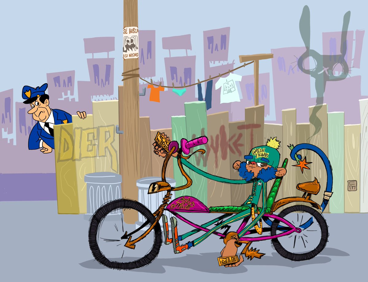 "Matute y Rey Mico"
Recordando por qué me gusta tantísimo dibujar la ciuDark, los espacios de abandono y callejones vacíos
es inevitable llegar al hábitat de Don Gato y su pandilla.

#dongatoysupandilla 
#matute 
#reymico