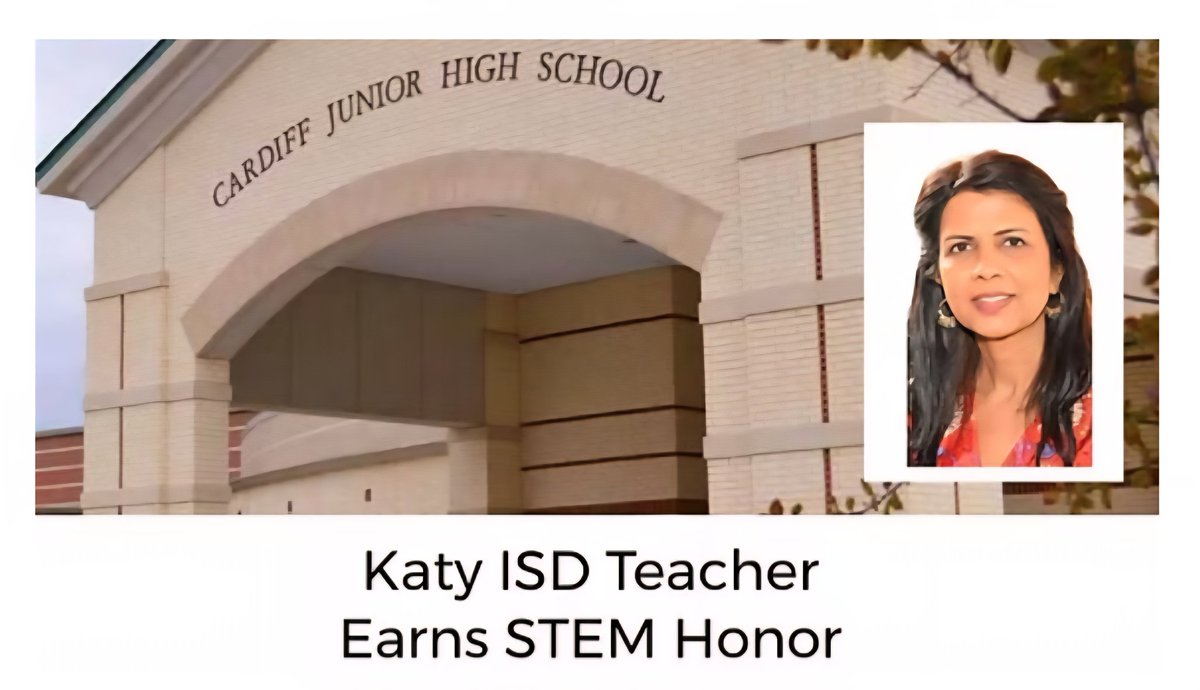 Scott Rounds (@scottrounds4) on Twitter photo Congratulations to our Ms. Khemka, 6th Grade Science teacher, for being one of 10 middle school teachers from 10 states selected to participate in the prestigious National STEM Scholar Program! shorturl.at/jgNQ8 <a href="/katyisd/">Katy ISD</a> <a href="/CardiffColts/">Cardiff Junior High</a> <a href="/cjhpta/">CardiffJH PTA</a> Congratulations to our Ms. Khemka, 6th Grade Science teacher, for being one of 10 middle school teachers from 10 states selected to participate in the prestigious National STEM Scholar Program! shorturl.at/jgNQ8 <a href="/katyisd/">Katy ISD</a> <a href="/CardiffColts/">Cardiff Junior High</a> <a href="/cjhpta/">CardiffJH PTA</a>