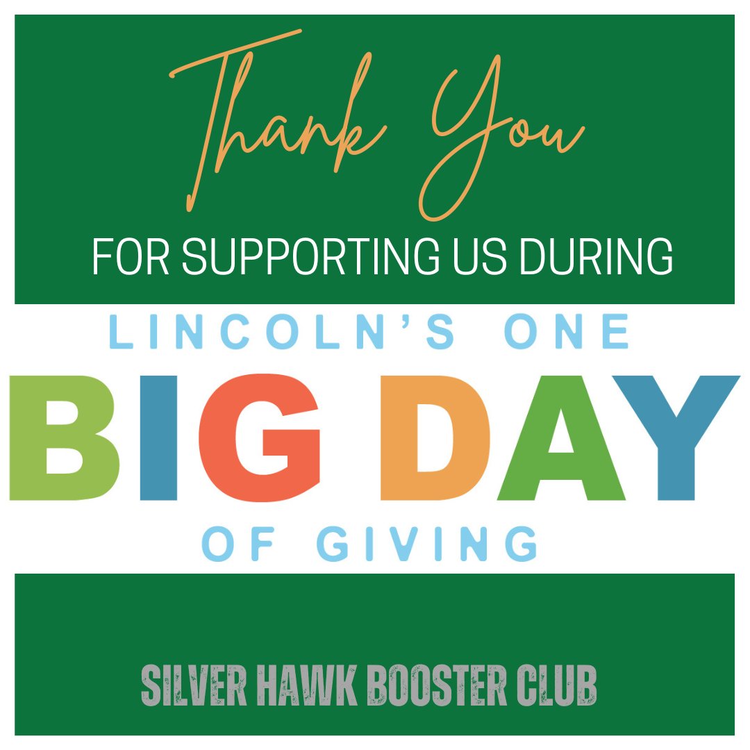 THANK YOU to everyone who donated to us during Give to Lincoln Day. 

On behalf of all our student athletes, we appreciate your support!

#LSW #LSWBooster