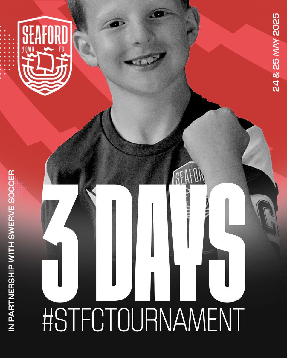 seafordtownfc's tweet photo. 3 DAYS TO GO!!!

It's not long now until our annual Seaford Town Youth Tournament!

Just 3 days to go until we welcome you all to our football festival site at Bede's School in partnership with @SwerveSoccer 🙌🙌🙌

#UpTheTown https://t.co/YG0WAOZL53