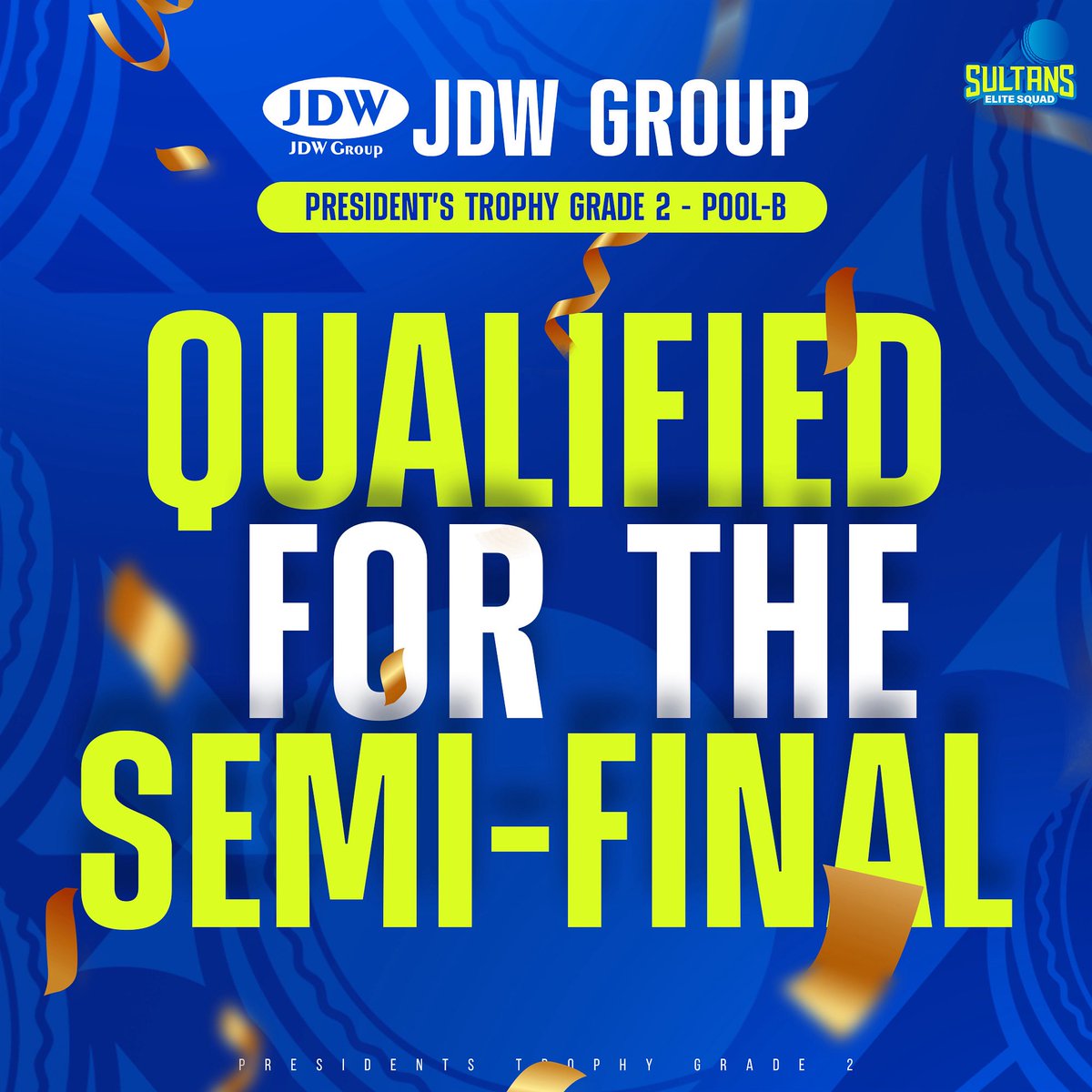 EliteSquadMS's tweet photo. JDW are semi-final bound! 👊

#JDW | #PresidentsTrophy https://t.co/R6c7Dyl4ME