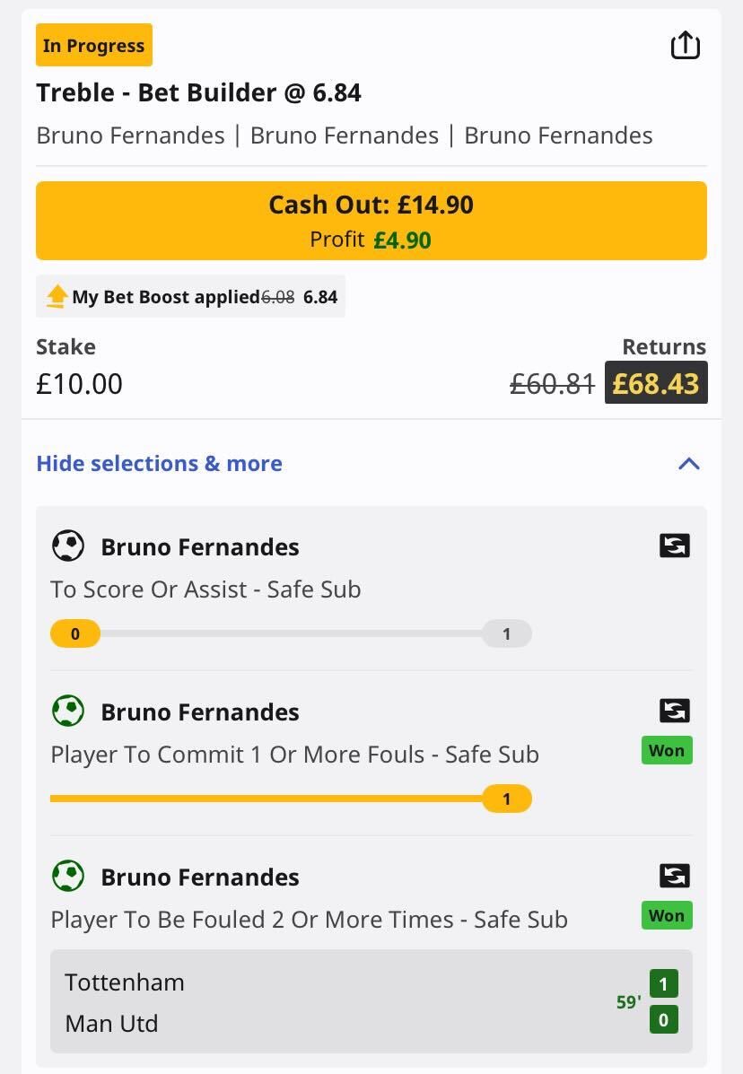 ✅ Foul made 
✅ Fouls drawn 

Come on Bruno, go and make something happen.