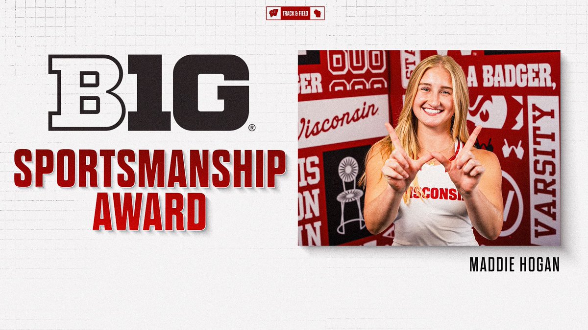 Wisconsin Track & Field and Cross Country (@badgertrackxc) on Twitter photo Congrats to our pair of <a href="/bigten/">Big Ten Conference</a> Sportsmanship Award recipients!🏅
#Badgers || #OnWisconsin Congrats to our pair of <a href="/bigten/">Big Ten Conference</a> Sportsmanship Award recipients!🏅
#Badgers || #OnWisconsin