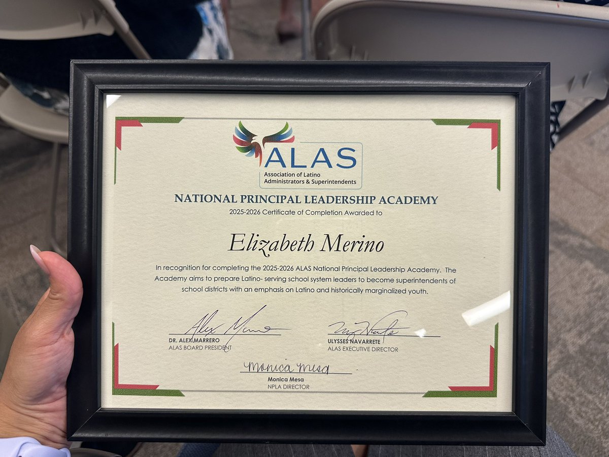 Elizabeth Merino (@sgmsap) on Twitter photo #LatePost I have officially completed the <a href="/ALASEDU/">ALAS National</a> National Principal Leadership Academy. This program was instrumental in my journey to grow & learn how to become a future Principal. Thank you to <a href="/ThomasTaylorEdD/">Thomas Taylor</a> for recognizing those from <a href="/MCPS/">MCPS</a> who completed this program. #LatePost I have officially completed the <a href="/ALASEDU/">ALAS National</a> National Principal Leadership Academy. This program was instrumental in my journey to grow & learn how to become a future Principal. Thank you to <a href="/ThomasTaylorEdD/">Thomas Taylor</a> for recognizing those from <a href="/MCPS/">MCPS</a> who completed this program.