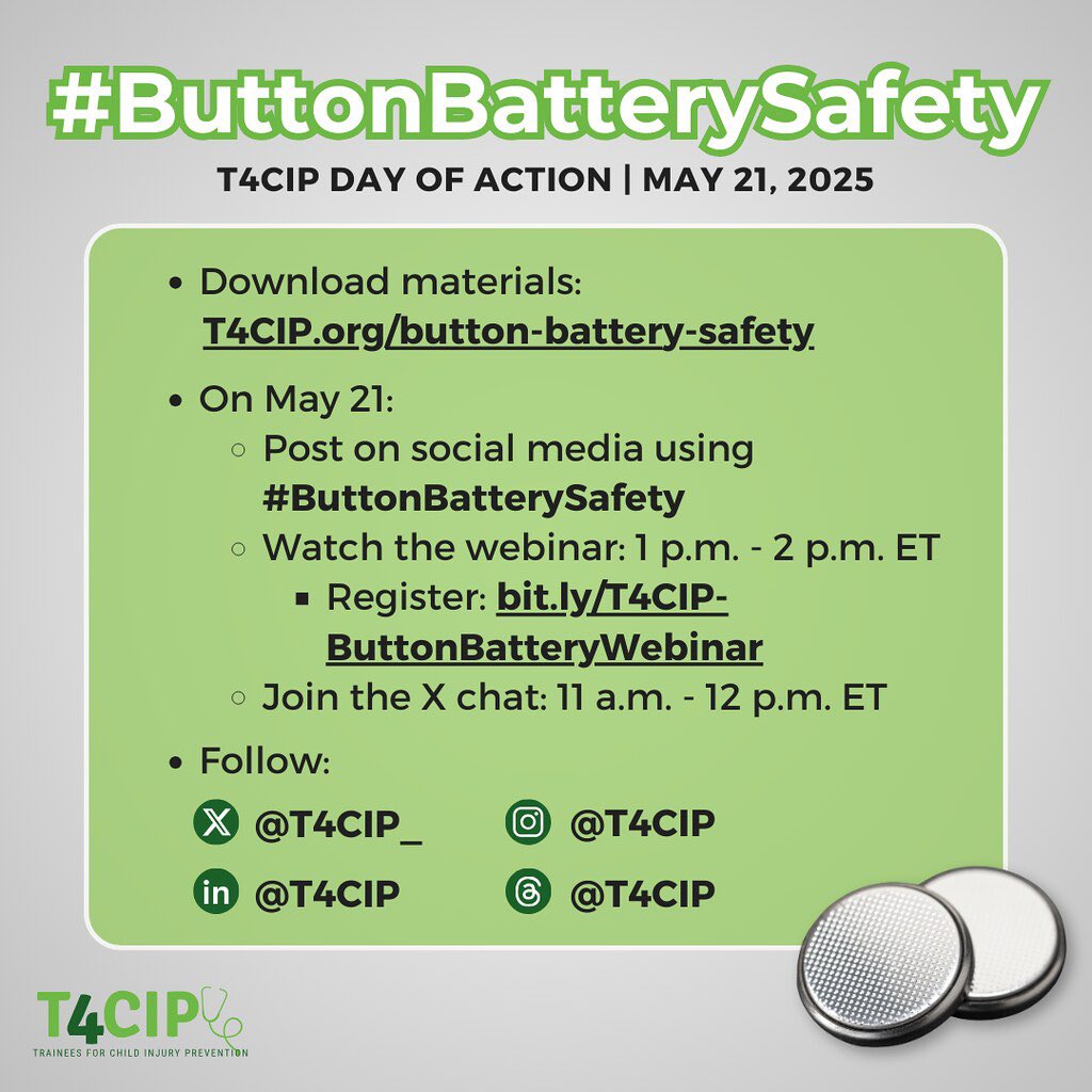 dalia_1618's tweet image. How to participate in our #ButtonBatterySafety day of action! Check out @T4CIP_ on X &amp;amp; Instagram to follow along!