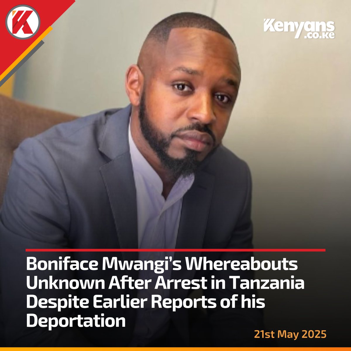 wizara123's tweet photo. The Kenyan government is quiet as Boniface Mwangi's whereabouts are unknown after an arrest in Tanzania. 

Idi Amin Mama and her government should consider releasing him before it's too late. #EarlyWarningsForAll #FreeBonifaceMwangi

Isiolo County Tundu Lissu Natembeya Itumbi https://t.co/8uq2FEOdTD
